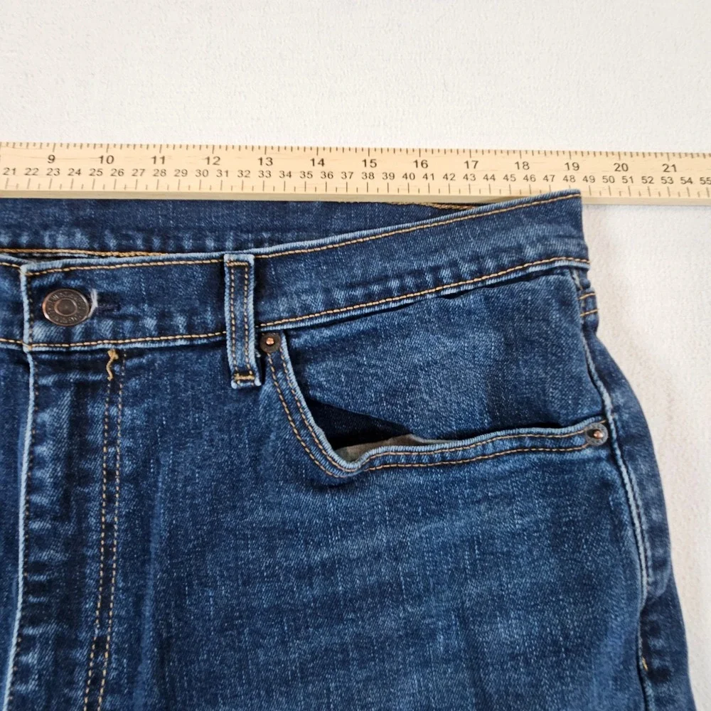 Levi's 505 Regular Fit Jeans Mens 38x32 Dark Wash Blue Straight Leg Denim‎